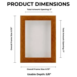 Warm Honey Brown Wood Shadow Box Frame with Acrylic Front - White Suede Backing, 30 Sizes