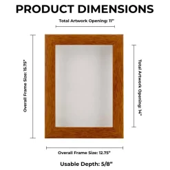 Warm Honey Brown Wood Shadow Box Frame with Acrylic Front - White Suede Backing, 30 Sizes
