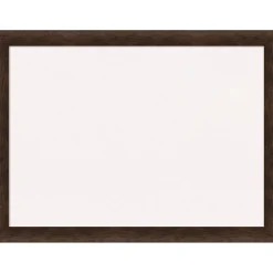 Warm Walnut Narrow Wood Framed Corkboard, White Cork
