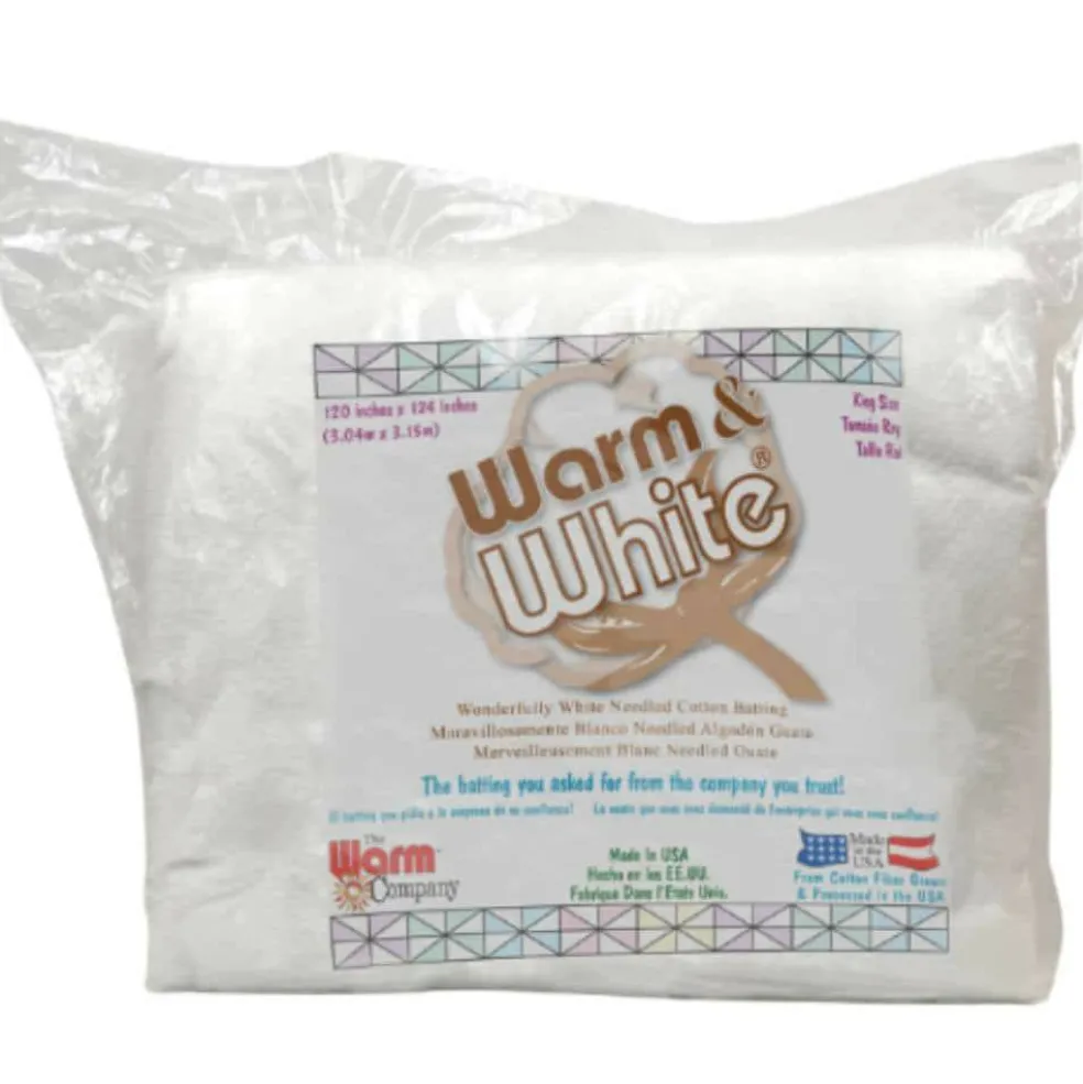 Warm & White® 120" x 124" Pre-Cut King Cotton Batting
