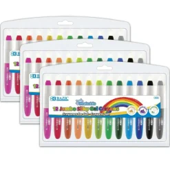 Washable Jumbo Silky Gel Crayons, 12 Per Pack, 3 Packs