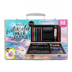 Watercolor, Draw & Sketch Wood Art Set, 88 Pieces