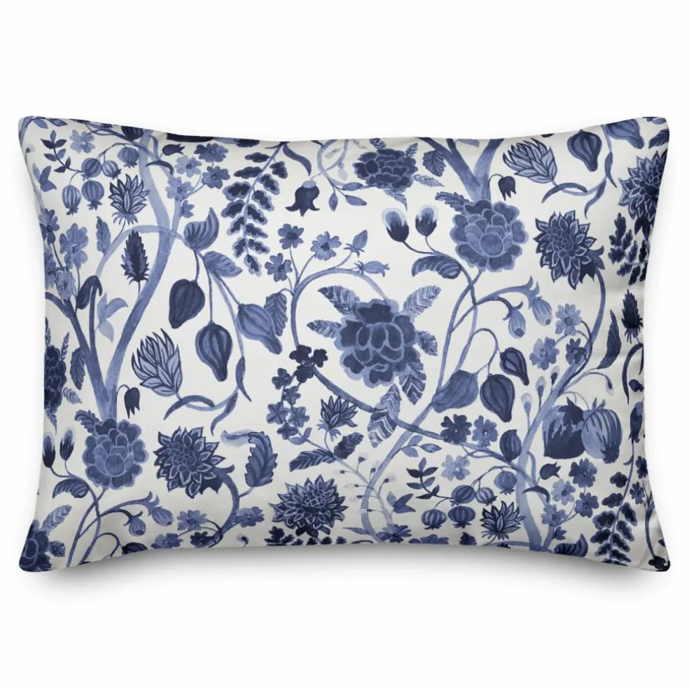 Watercolor Floral Throw Pillow 14" x 20"