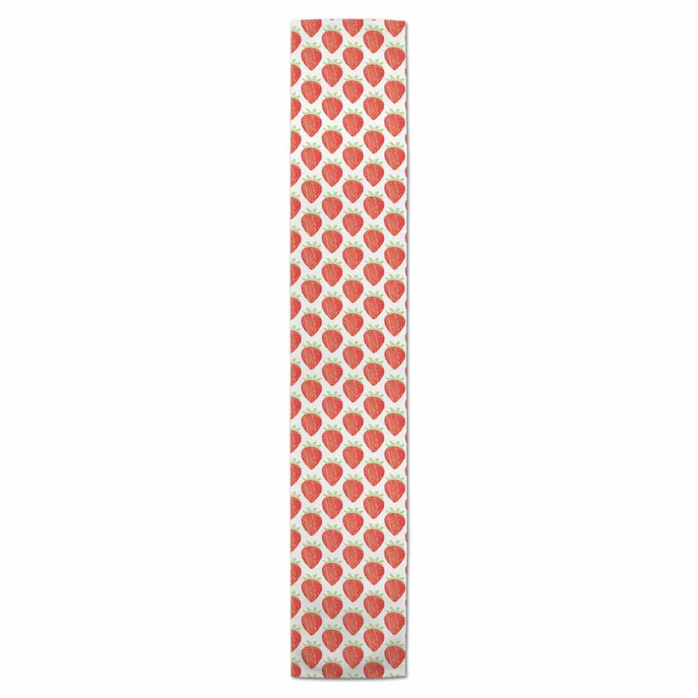 Watercolor Strawberries Indoor/Outdoor Table Runner