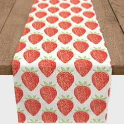 Watercolor Strawberries Indoor/Outdoor Table Runner