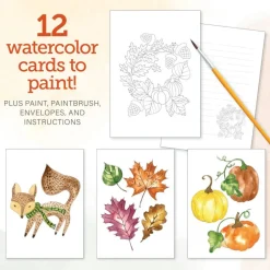 Watercolor the Easy Way Paint-Your-Own Watercolor Cards Autumn: Notecard Paint Kit with Paint and Brush Included