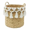 15" Water Hyacinth Basket with Tassels by Ashland®