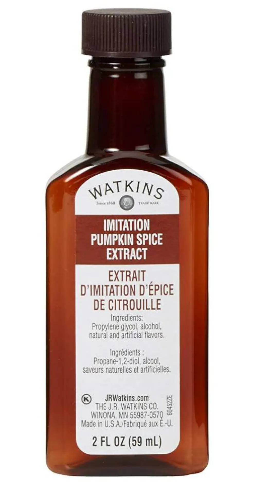Watkins Imitation Pumpkin Spice Extract, 2 oz. Bottle