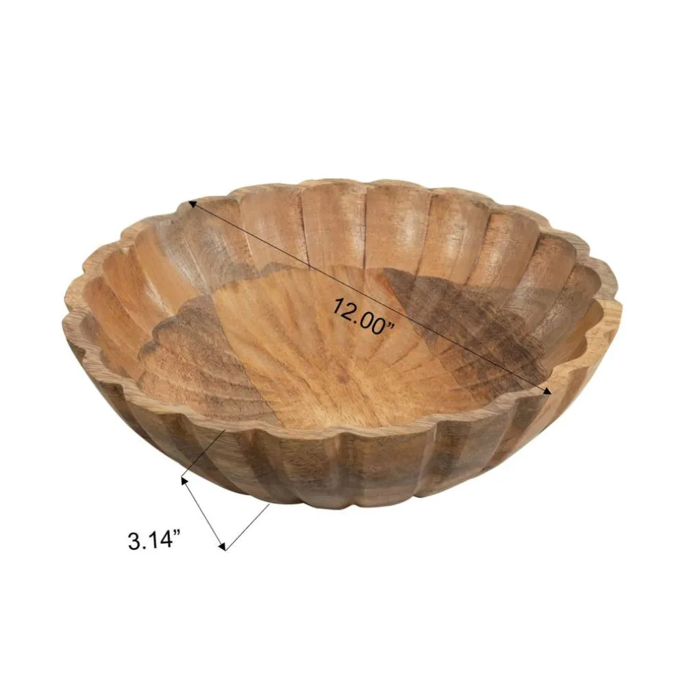 Wavy Mango Wood Bowl by Ashland®