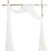 Wedding Arch Draping Fabric 2 Panels 20Ft White Chiffon Fabric Drapes Arbor Drapery Wedding Ceremony Reception Swag Decorations