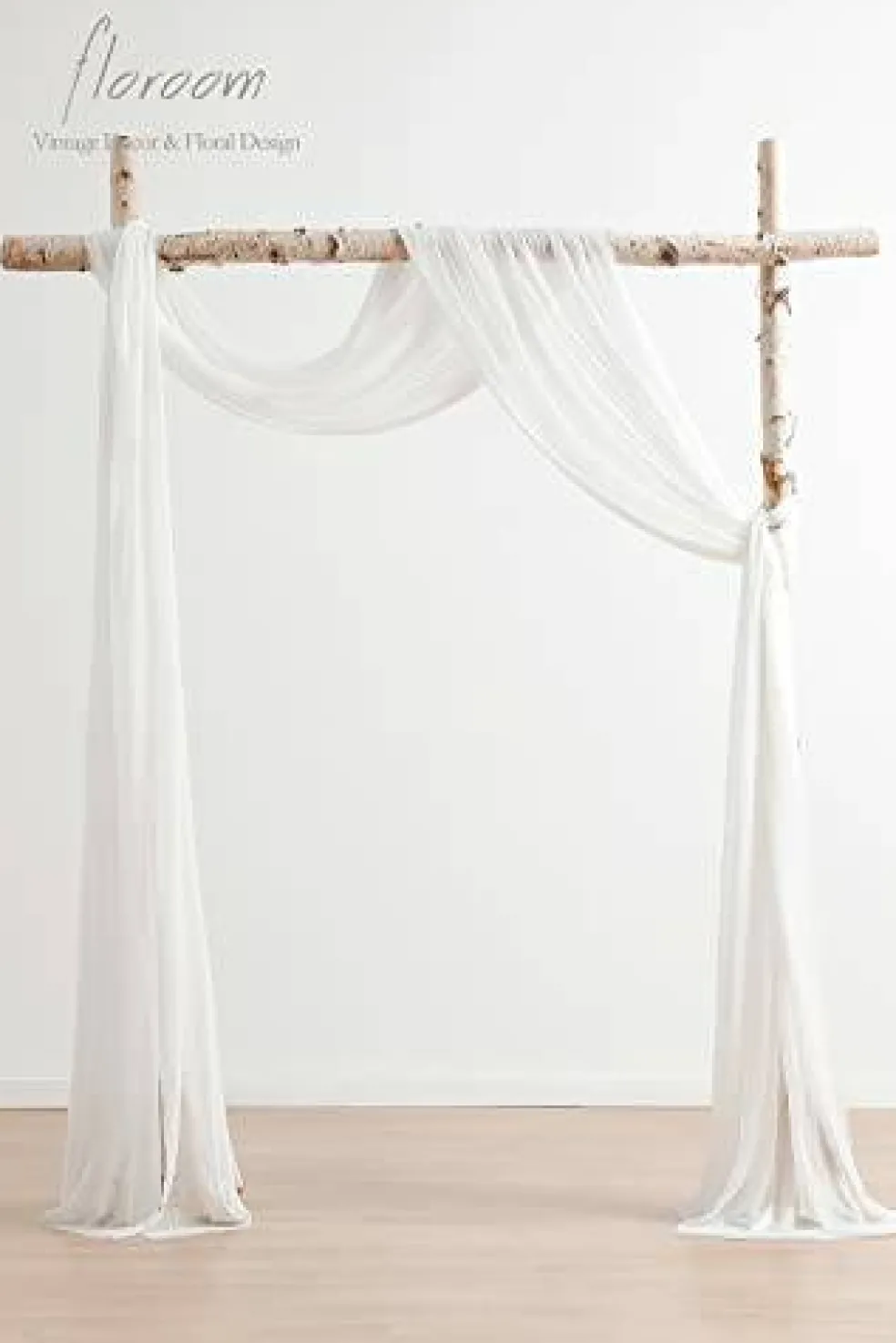 Wedding Arch Draping Fabric 2 Panels 20Ft White Chiffon Fabric Drapes Arbor Drapery Wedding Ceremony Reception Swag Decorations