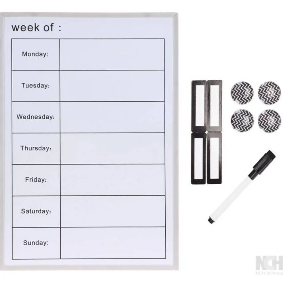 Weekly Planner Dry Erase Magnetic Framed Memoboard