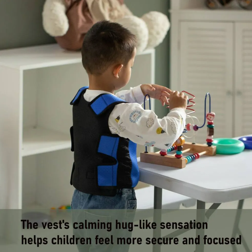 Weighted Sensory Compression Vest for Calming Deep Pressure Therapy and Sensory Integration in Autism, ADHD, and Special Needs Individuals