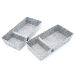 Welaxy Felt 2 Piece Divided Drawer Organizer Trays