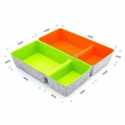 Welaxy Felt 2 Piece Divided Drawer Organizer Trays