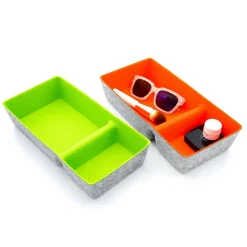 Welaxy Felt 2 Piece Divided Drawer Organizer Trays