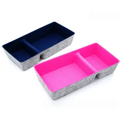 Welaxy Felt 2 Piece Divided Drawer Organizer Trays