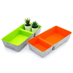 Welaxy Felt 2 Piece Divided Drawer Organizer Trays