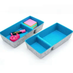 Welaxy Felt 2 Piece Divided Drawer Organizer Trays