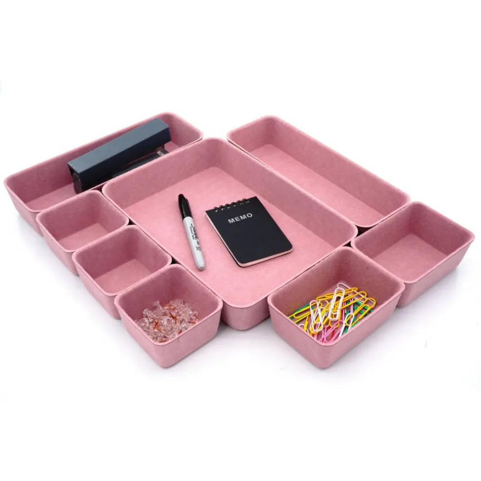 Welaxy Felt 8 Piece Drawer Organizer Tray Set