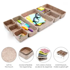 Welaxy Felt 8 Piece Drawer Organizer Tray Set