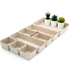 Welaxy Felt 8 Piece Drawer Organizer Tray Set