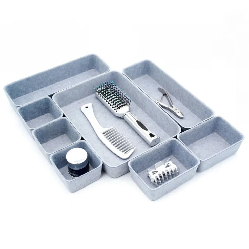 Welaxy Felt 8 Piece Drawer Organizer Tray Set