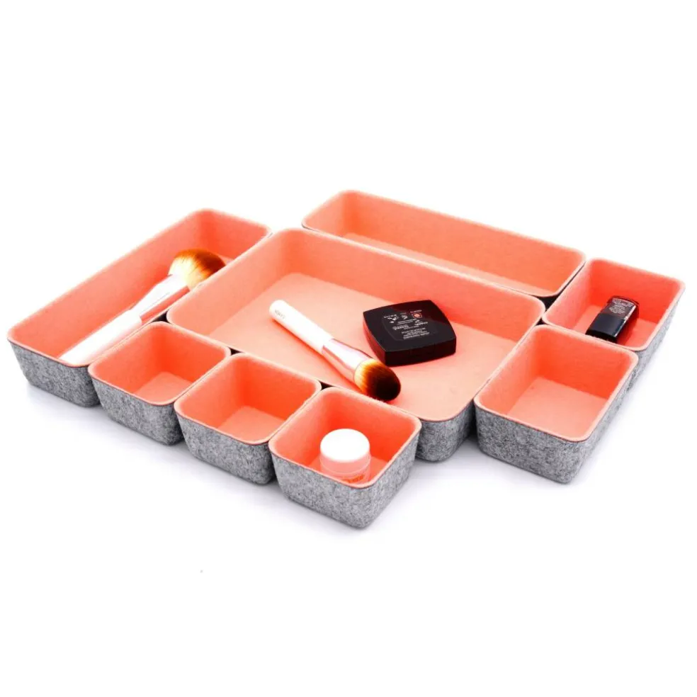 Welaxy Felt 8 Piece Drawer Organizer Tray Set