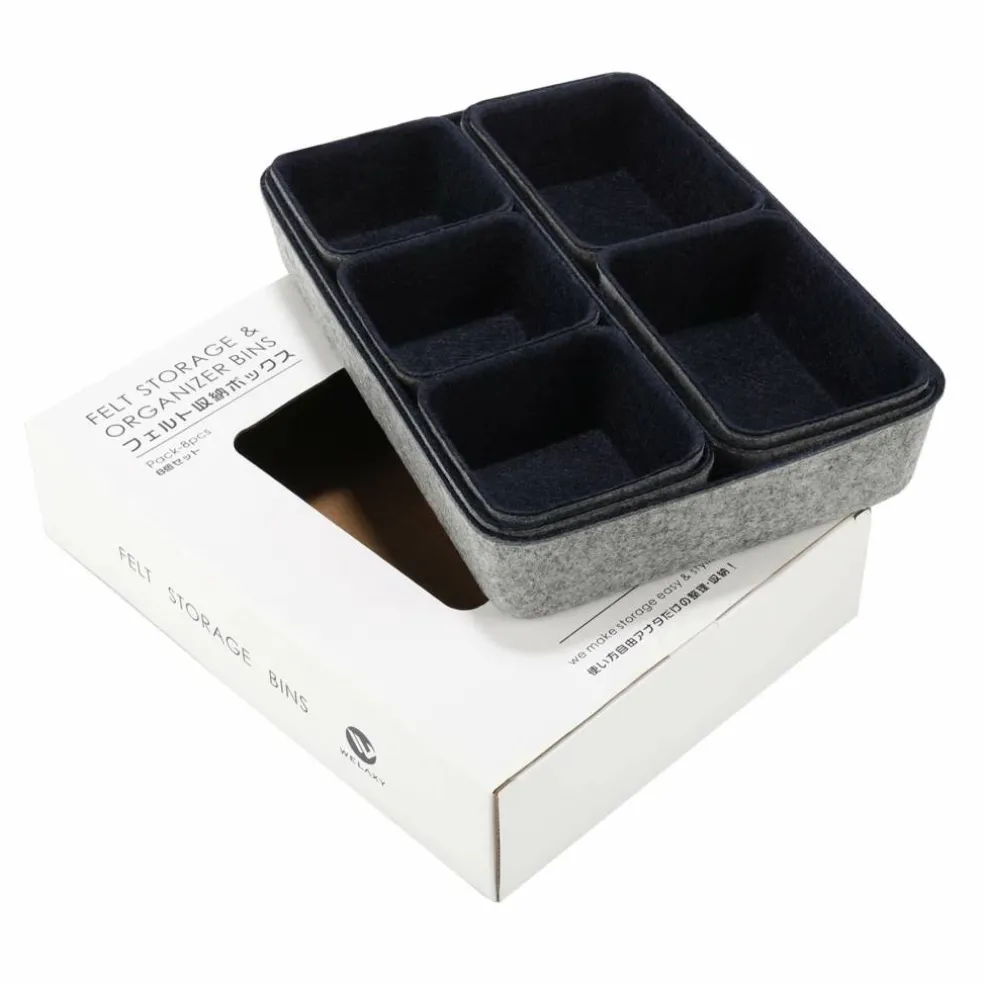 Welaxy Felt 8 Piece Drawer Organizer Tray Set