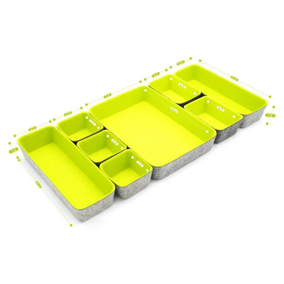Welaxy Felt 8 Piece Drawer Organizer Tray Set