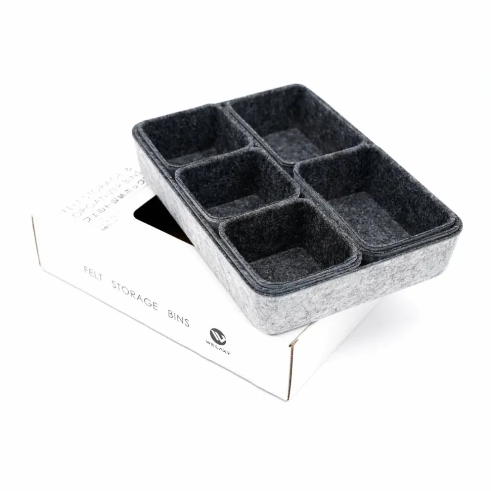 Welaxy Felt 8 Piece Drawer Organizer Tray Set