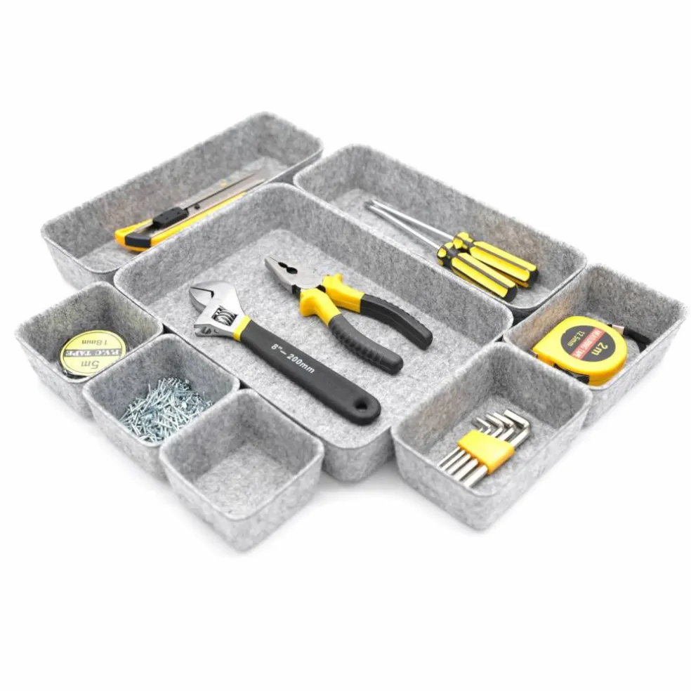 Welaxy Felt 8 Piece Drawer Organizer Tray Set