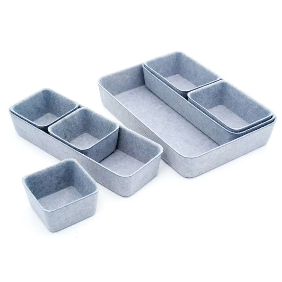 Welaxy Felt 8 Piece Drawer Organizer Tray Set