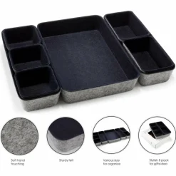 Welaxy Felt 8 Piece Drawer Organizer Tray Set