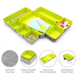 Welaxy Felt 8 Piece Drawer Organizer Tray Set