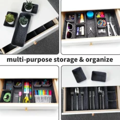 Welaxy Felt 8 Piece Drawer Organizer Tray Set