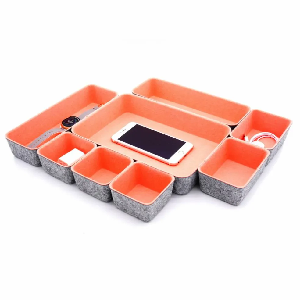Welaxy Felt 8 Piece Drawer Organizer Tray Set