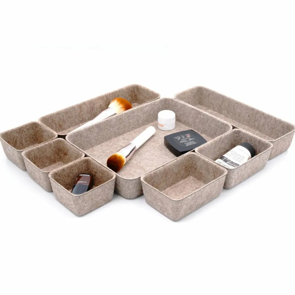 Welaxy Felt 8 Piece Drawer Organizer Tray Set