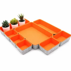 Welaxy Felt 8 Piece Drawer Organizer Tray Set