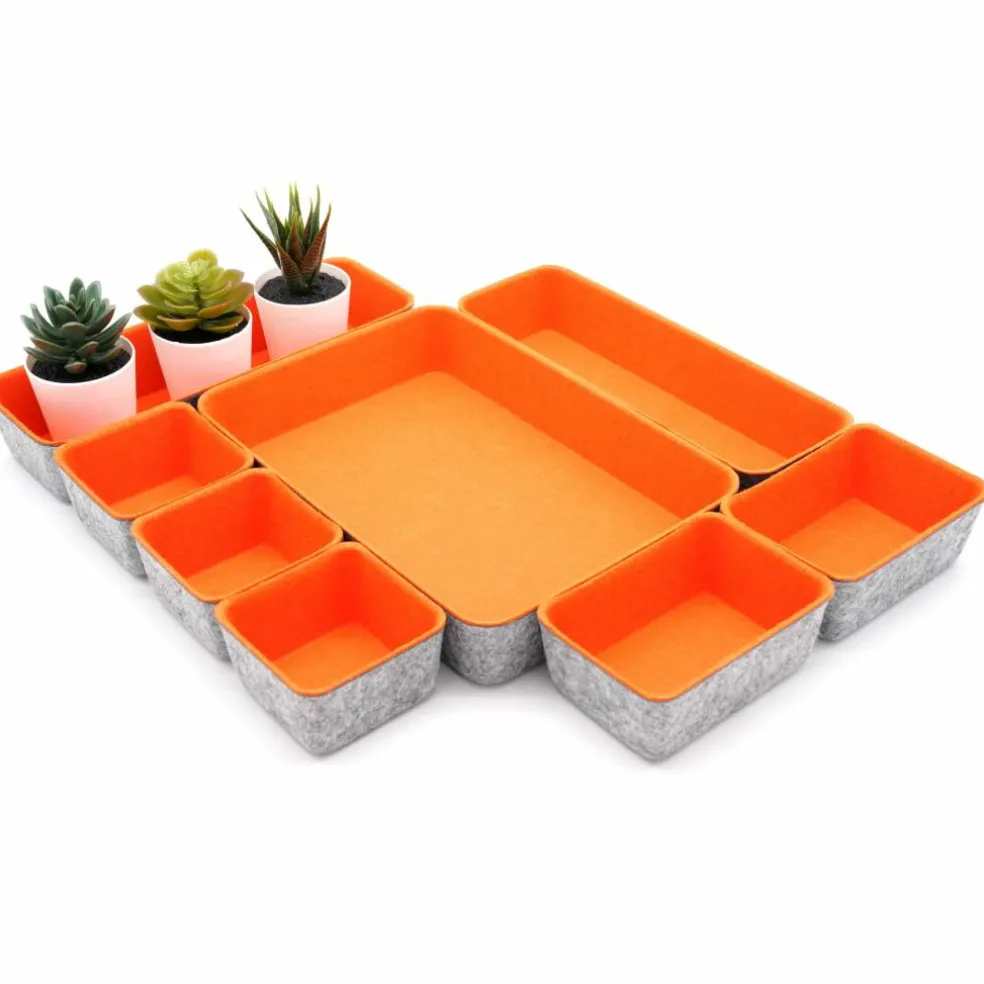 Welaxy Felt 8 Piece Drawer Organizer Tray Set