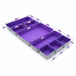 Welaxy Felt 8 Piece Drawer Organizer Tray Set
