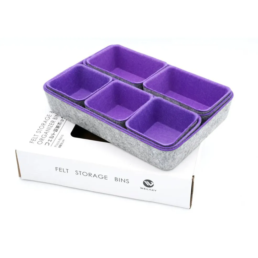 Welaxy Felt 8 Piece Drawer Organizer Tray Set