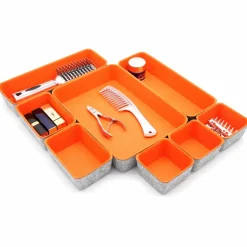 Welaxy Felt 8 Piece Drawer Organizer Tray Set