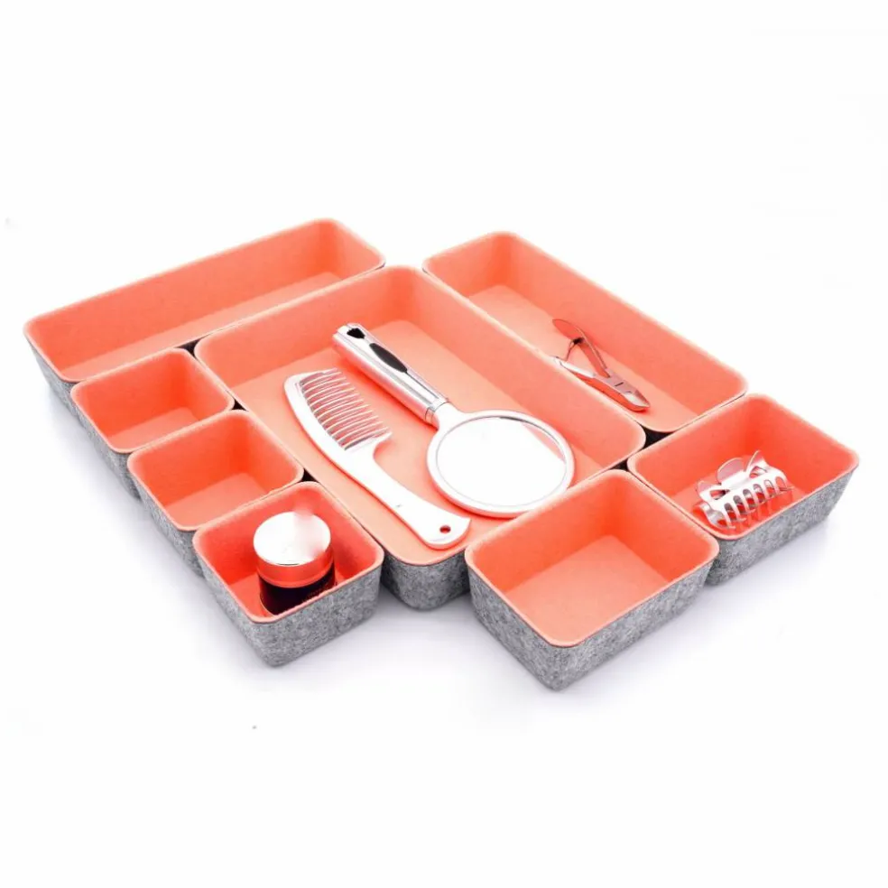 Welaxy Felt 8 Piece Drawer Organizer Tray Set