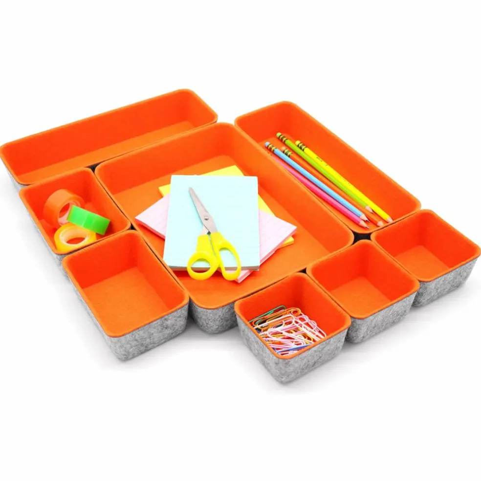 Welaxy Felt 8 Piece Drawer Organizer Tray Set