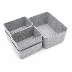 Welaxy Felt 5 Piece Drawer Organizer Bins