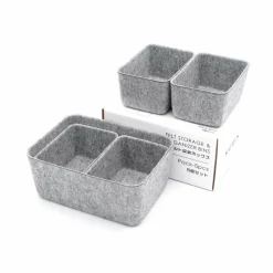 Welaxy Felt 5 Piece Drawer Organizer Bins