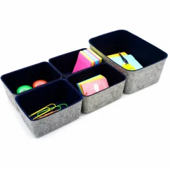 Welaxy Felt 5 Piece Drawer Organizer Bins