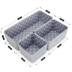 Welaxy Felt 3 Piece Stars Storage Bin Set