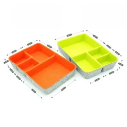 Welaxy 2 Piece Felt 4 Compartment Drawer Organizer Trays